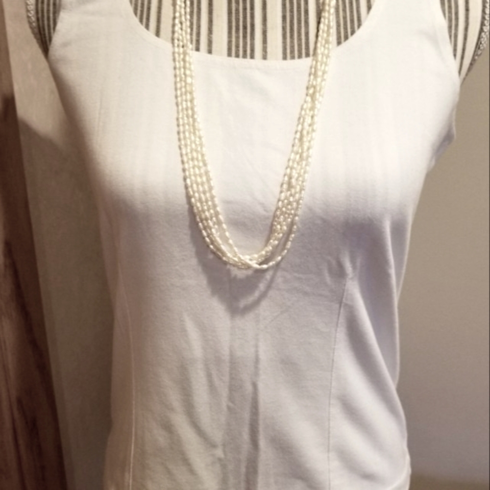 Worth White Mostly Cotton Classic "Must Have" Summer Tank Top - Picture 2 of 9